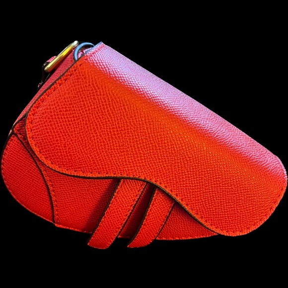 Red Designer Leather Women's Bag - Picture 3 of 7